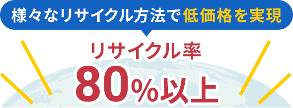 なリサイクル方法で低価格を実現